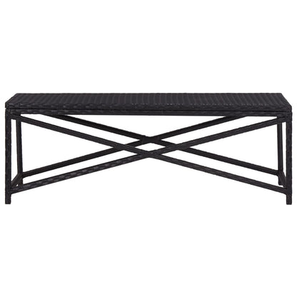 Garden Bench 120 cm Poly Rattan Black