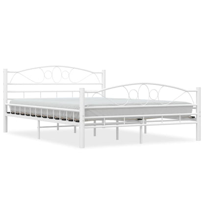 285303 vidaXL Bed Frame White Metal 140x200 cm