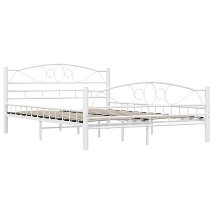 285303 vidaXL Bed Frame White Metal 140x200 cm