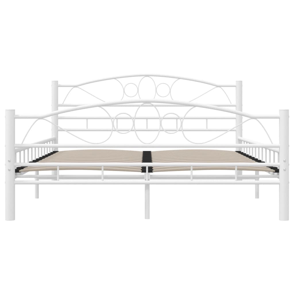 285303 vidaXL Bed Frame White Metal 140x200 cm