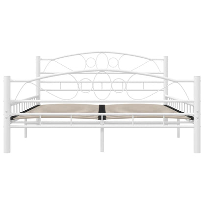 285303 vidaXL Bed Frame White Metal 140x200 cm