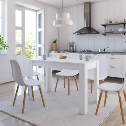 Dining Table White 120x60x76 cm Engineered Wood