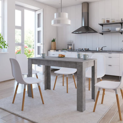 Dining Table Concrete Grey 120x60x76 cm Engineered Wood