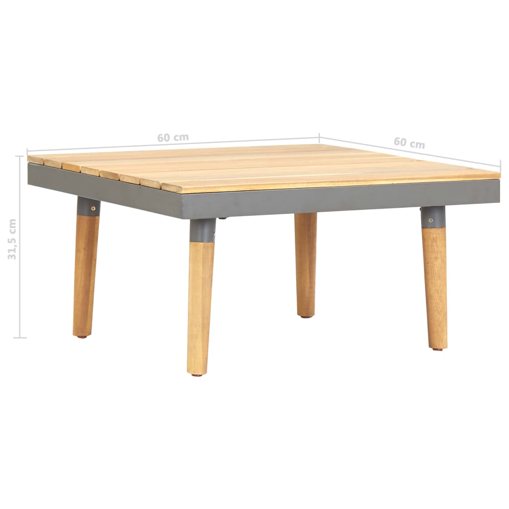 Garden Coffee Table 60x60x31.5 cm Solid Acacia Wood