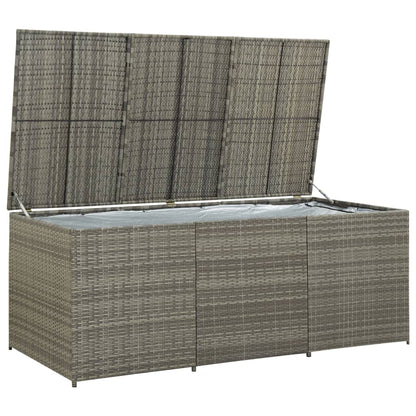 Garden Storage Box Poly Rattan 180x90x70 cm Grey