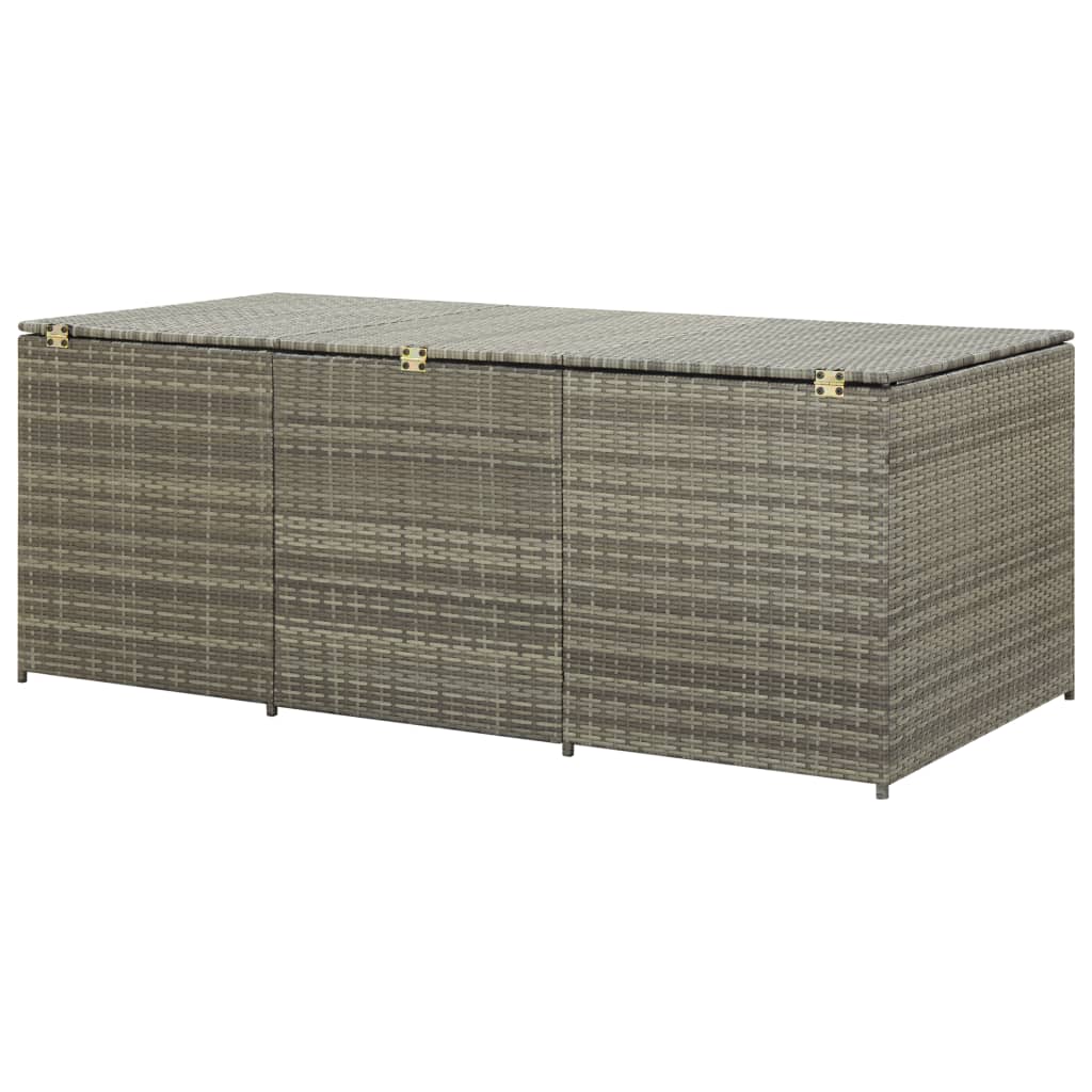 Garden Storage Box Poly Rattan 180x90x70 cm Grey