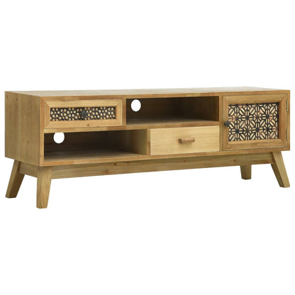 TV Cabinet Carving Brown 120x30x42 cm Wood