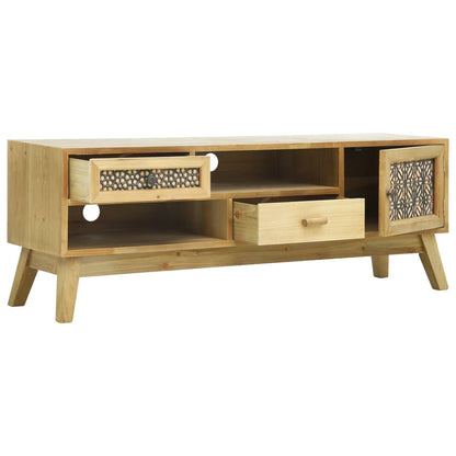 TV Cabinet Carving Brown 120x30x42 cm Wood