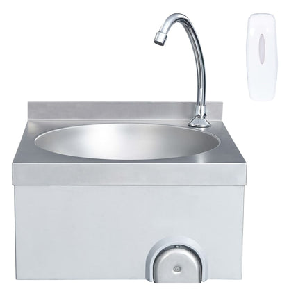 Hand Wash Sink with Faucet and Soap Dispenser Stainless Steel