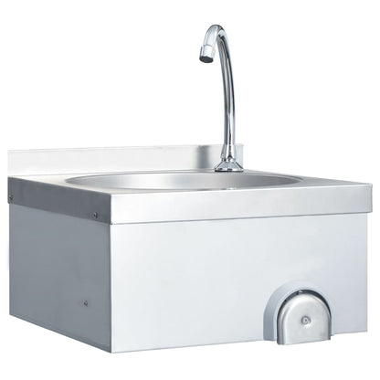 Hand Wash Sink with Faucet and Soap Dispenser Stainless Steel