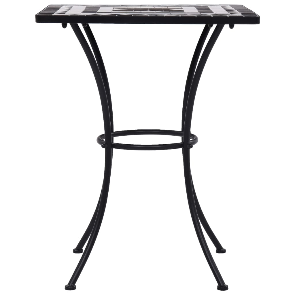 Mosaic Bistro Table Black and White 60 cm Ceramic