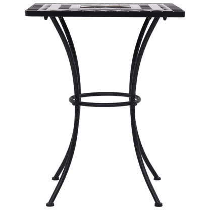 Mosaic Bistro Table Black and White 60 cm Ceramic