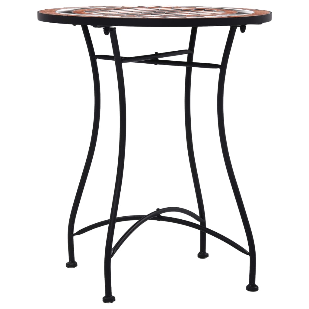 Mosaic Bistro Table Brown 60cm Ceramic