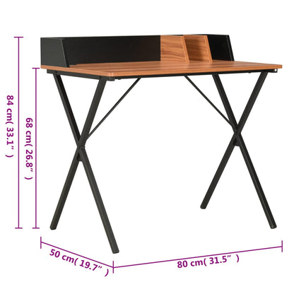 Desk Black and Brown 80x50x84 cm