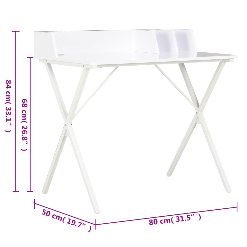 Desk White 80x50x84 cm