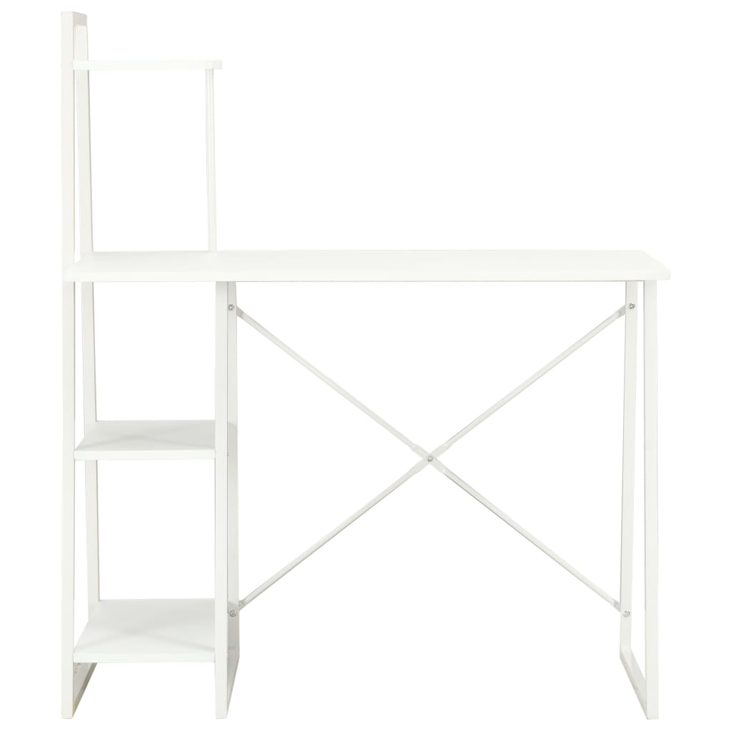 Desk with Shelving Unit White 102x50x117 cm