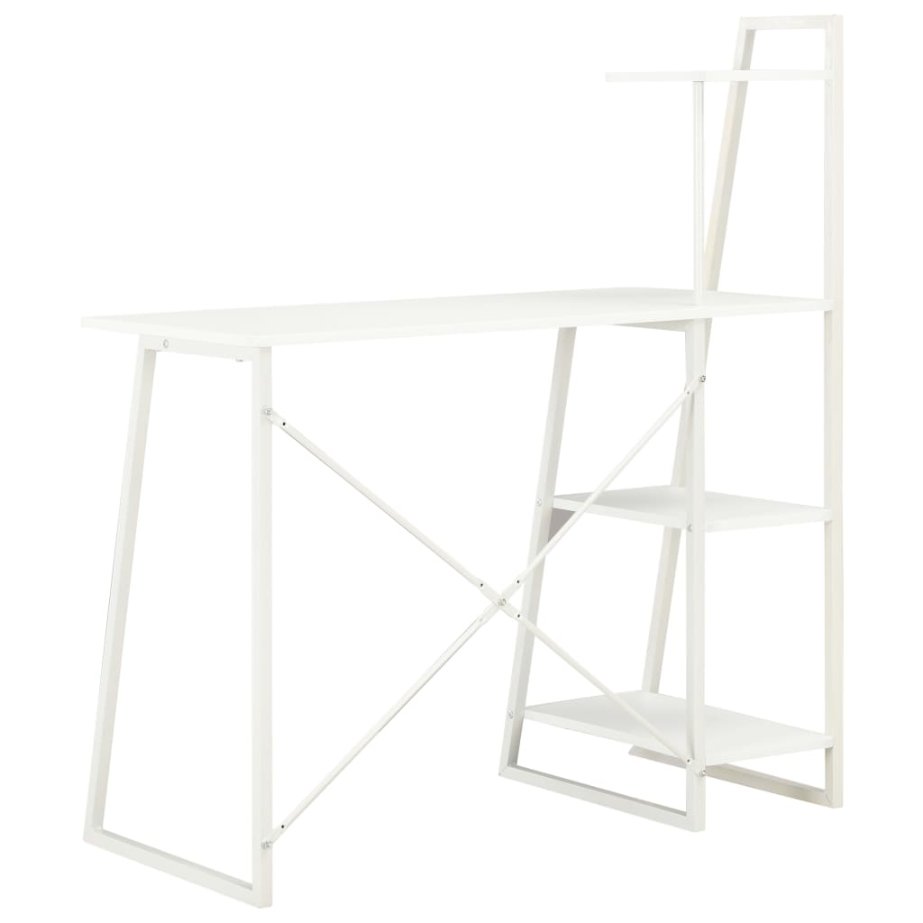 Desk with Shelving Unit White 102x50x117 cm