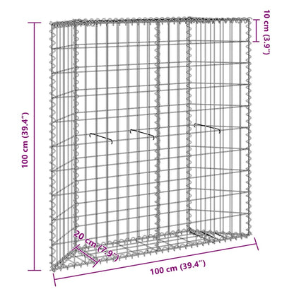 Trapezium Gabion Raised Bed Galvanised Steel 100x20x100 cm
