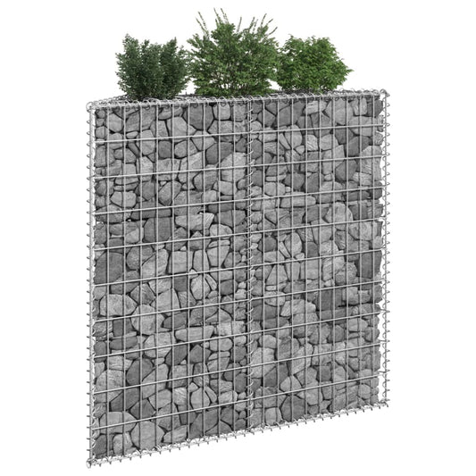 Trapezium Gabion Raised Bed Galvanised Steel 100x20x100 cm