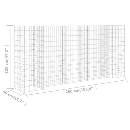 H-Shaped Gabion Planter Steel Wire 260x40x120 cm