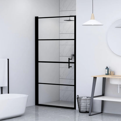 Shower Door Tempered Glass 81x195 cm Black