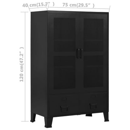 Office Cabinet with Mesh Doors Industrial 75x40x120 cm Steel