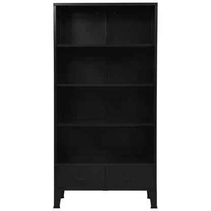 Bookshelf Industrial Black 90x40x180 cm Steel