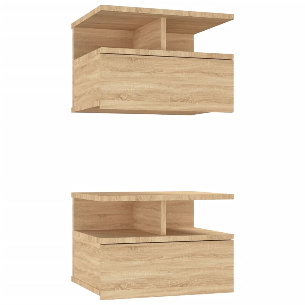 Floating Nightstands 2 pcs Sonoma Oak 40x31x27cm Engineered Wood