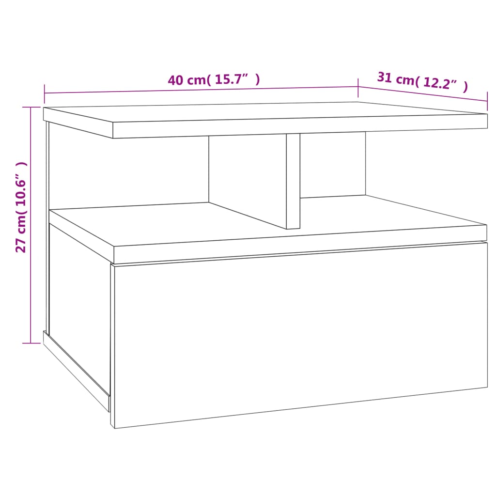 Floating Nightstands 2 pcs Sonoma Oak 40x31x27cm Engineered Wood