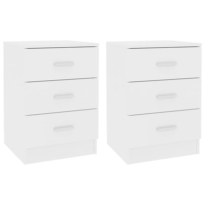 Bedside Cabinets 2 pcs White 38x35x56 cm Engineered Wood