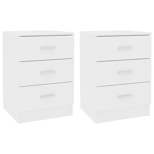 Bedside Cabinets 2 pcs White 38x35x56 cm Engineered Wood