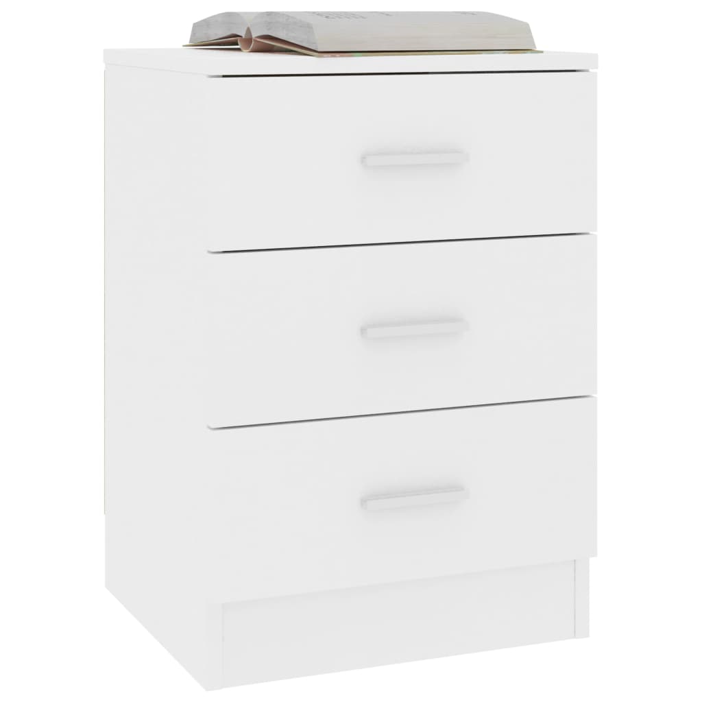 Bedside Cabinets 2 pcs White 38x35x56 cm Engineered Wood