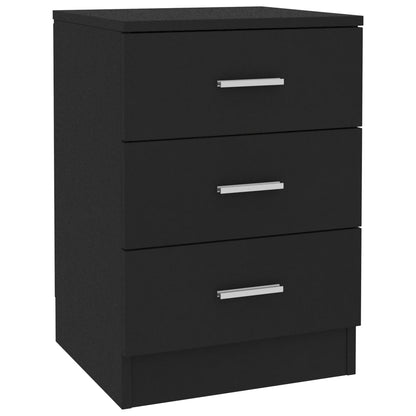 Bedside Cabinets 2 pcs Black 38x35x56 cm Engineered Wood