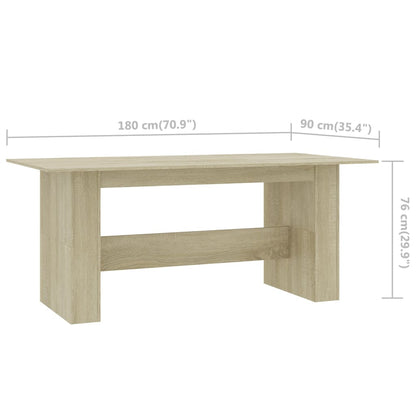 Dining Table Sonoma Oak 180x90x76 cm Engineered Wood