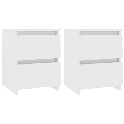 Bedside Cabinets 2 pcs White 30x30x40 cm Engineered Wood