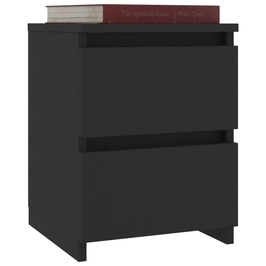 Bedside Cabinet Black 30x30x40 cm Engineered Wood