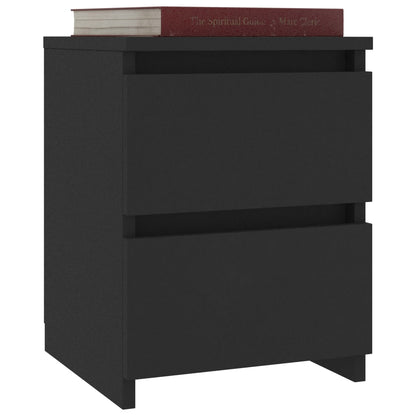 Bedside Cabinets 2 pcs Black 30x30x40 cm Engineered Wood