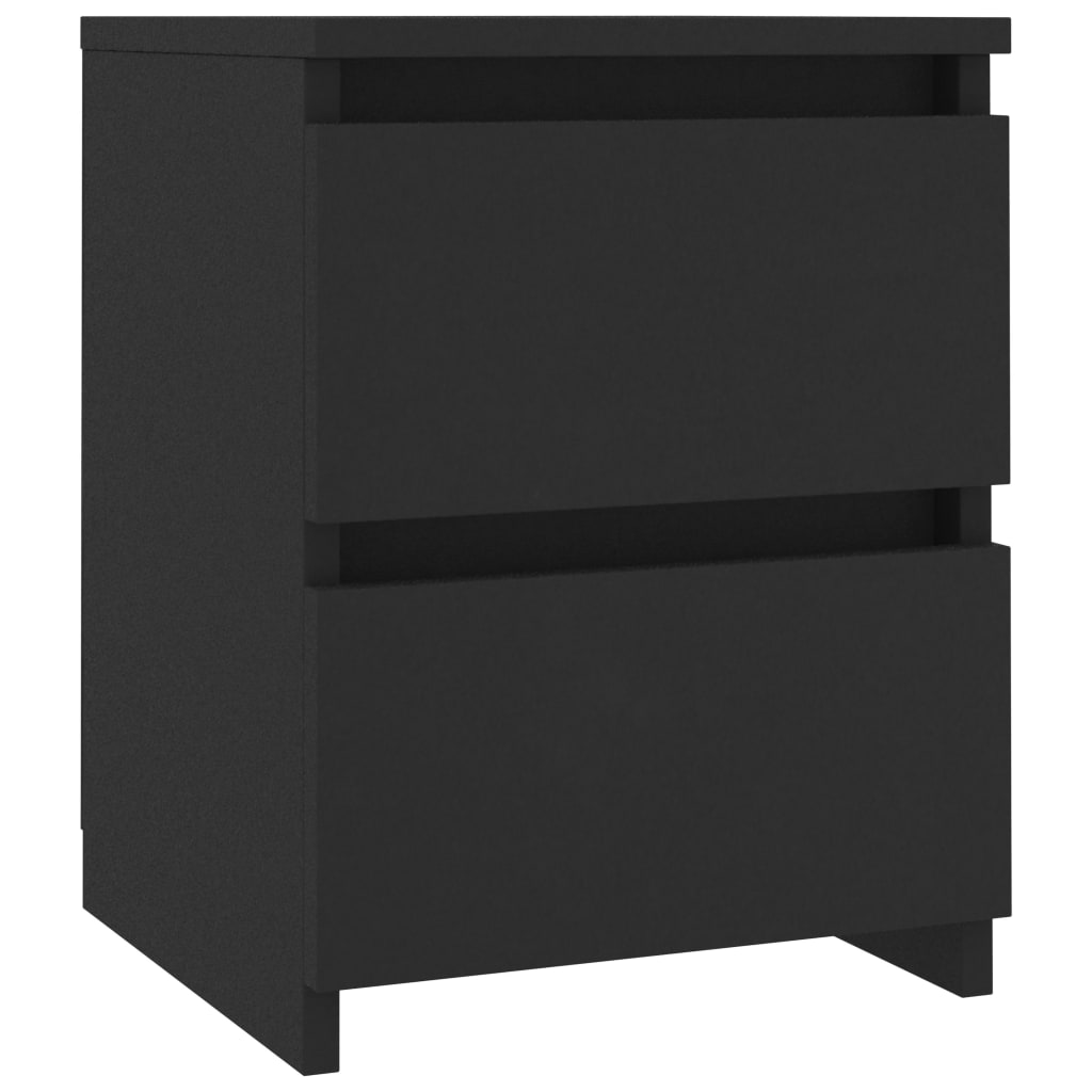 Bedside Cabinets 2 pcs Black 30x30x40 cm Engineered Wood