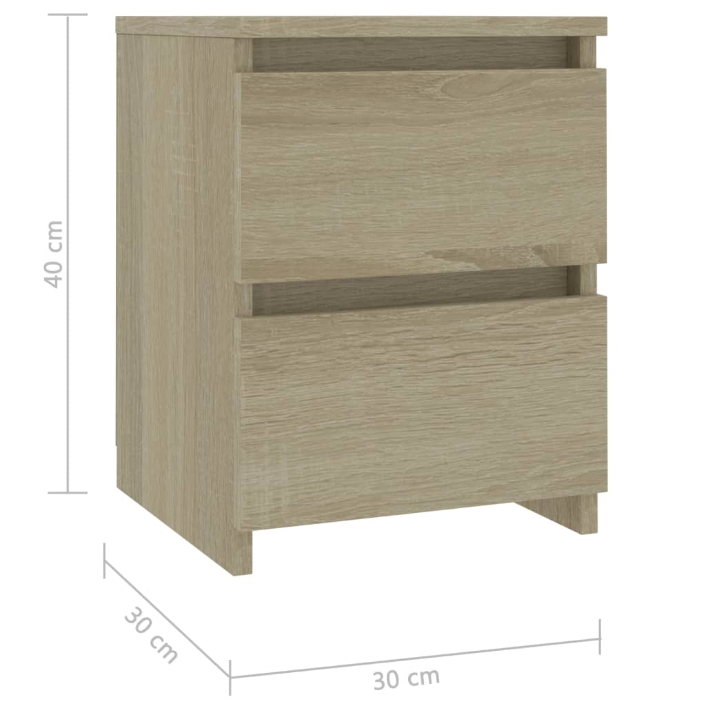 Bedside Cabinet Sonoma Oak 30x30x40 cm Engineered Wood