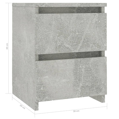 Bedside Cabinet Concrete Grey 30x30x40 cm Engineered Wood