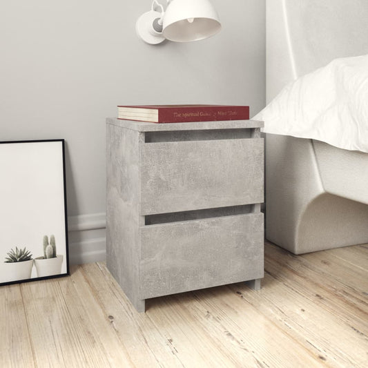 Bedside Cabinet Concrete Grey 30x30x40 cm Engineered Wood