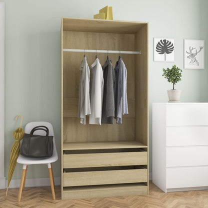 Wardrobe Sonoma Oak 100x50x200 cm Engineered Wood