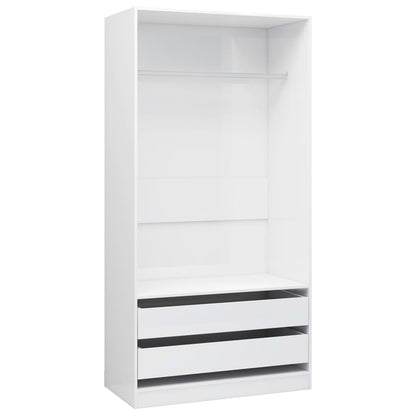 Wardrobe High Gloss White 100x50x200 cm Engineered Wood