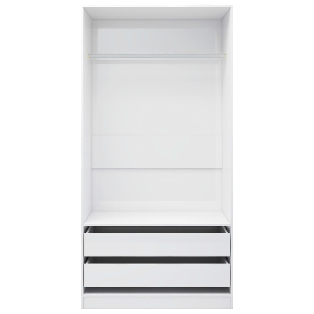 Wardrobe High Gloss White 100x50x200 cm Engineered Wood