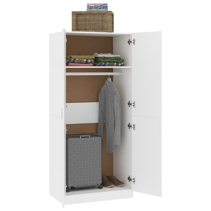 Wardrobe White 80x52x180 cm Engineered Wood