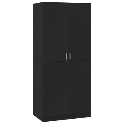 Wardrobe Black 80x52x180 cm Engineered Wood