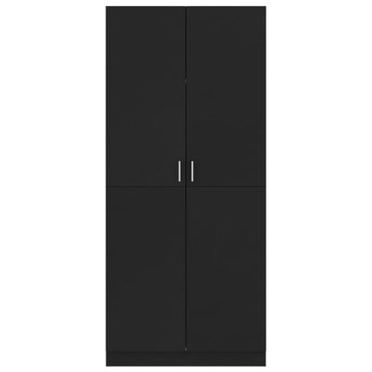 Wardrobe Black 80x52x180 cm Engineered Wood