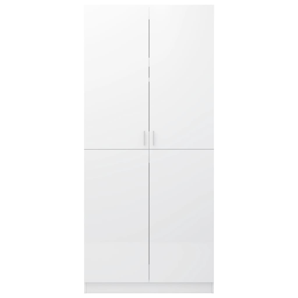 Wardrobe High Gloss White 80x52x180 cm Engineered Wood