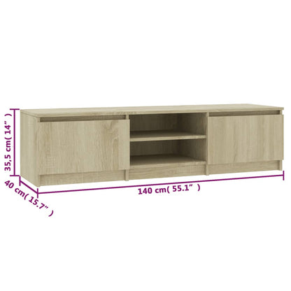 TV Cabinet Sonoma Oak 140x40x35.5 cm Engineered Wood