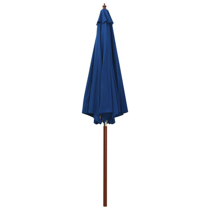 Parasol with Wooden Pole 300x258 cm Blue